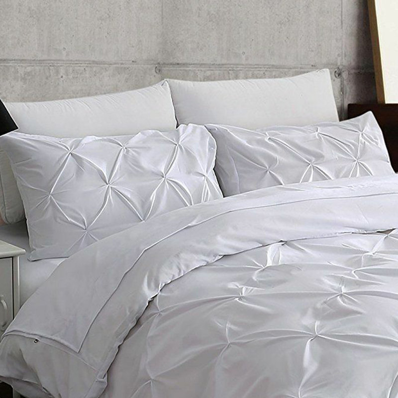 Wade Logan Scalli Luxury Polycotton Pinch Pleat Pintuck Duvet Cover